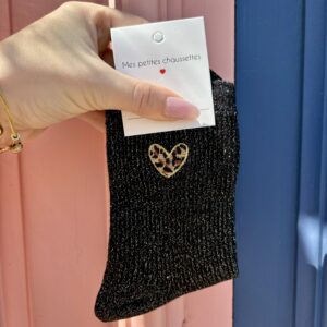 Chaussettes COEUR LEO noir